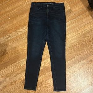 American Eagle skinny jeans dark wash size 10 super high rise jegging